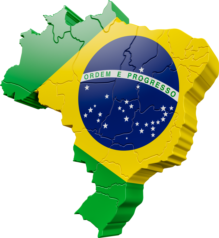 map brazil in 3d render